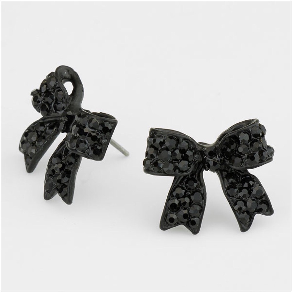 Black Bow Earrings